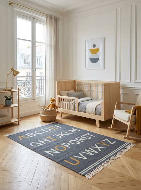 Tapis enfant en coton alphabet Gris minéral 2 - vertbaudet enfant 
