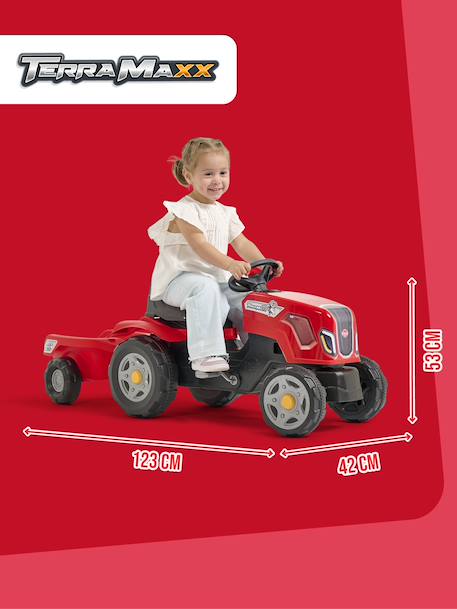 Tracteur à pédales avec remorque Bleu new holland+Jaune jcb+Orange Kubota+Rouge case ih+Rouge Terra Maxx+Vert Terra Maxx 25 - vertbaudet enfant 