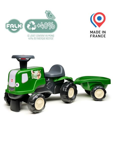 Porteur tracteur birdy farm 1er âge à volant directionnel avec klaxon, remorque. Rose+Rouge+Vert 14 - vertbaudet enfant 