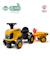 Porteur tracteur 1er âge à volant directionnel avec klaxon, roues silencieuses et remorque Jaune jcb+Orange 4 - vertbaudet enfant 