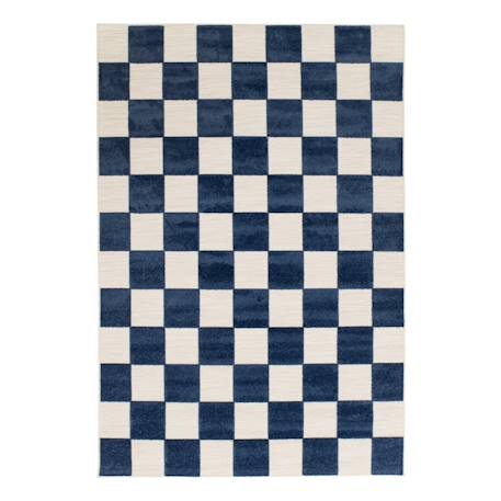 Tapis enfant avec effet sculpté petits carreaux Bleu naturel 1 - vertbaudet enfant 