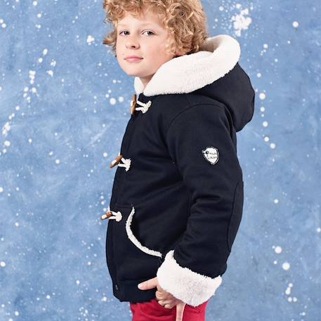 Blouson garçon noir à capuche | doublé imitation mouton | jude Noir 2 - vertbaudet enfant 