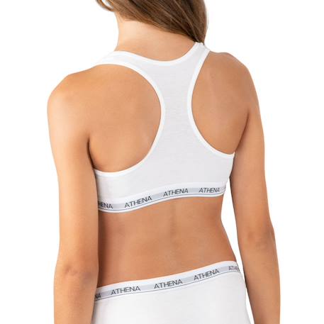 Brassière coton ultra doux Blanc+Bleu titane+Rose pastel 3 - vertbaudet enfant 
