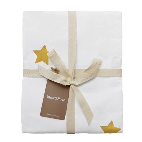 Parure de lit imprimée 100% coton, nuit etoilée Blanc, cannelle 2 - vertbaudet enfant 