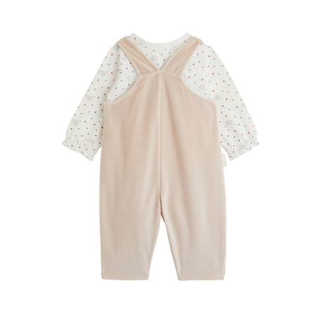 Ensemble salopette bébé en molleton et t-shirt doucette Rose 3 - vertbaudet enfant 