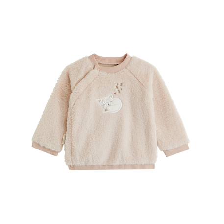 Sweat-shirt bébé en fausse fourrure doucette Rose 2 - vertbaudet enfant 