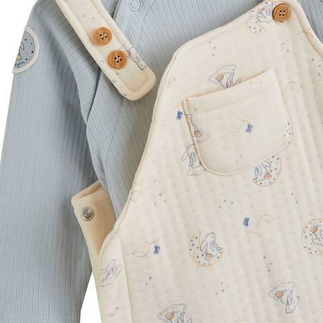 Ensemble salopette bébé en coton matelassé et t-shirt voix lactée Bleu 4 - vertbaudet enfant 