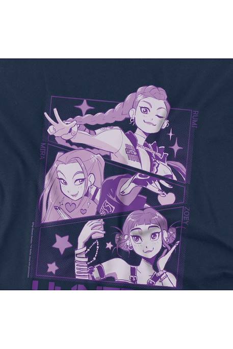 T-shirt fille enfant Huntr/x, KPop Demon Hunters Blanc+Bleu marine+Noir 8 - vertbaudet enfant 