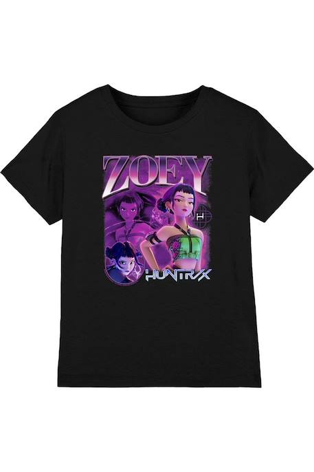 T-shirt fille enfant Zoey Huntr/x, KPop Demon Hunters Bleu marine+Noir+Violet 7 - vertbaudet enfant 