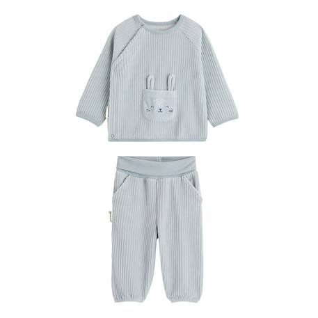 Ensemble sweat et pantalon bébé en velours voix lactée Bleu 2 - vertbaudet enfant 
