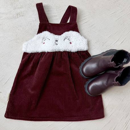 Robe bébé en velours côtelé aimée Bordeaux 5 - vertbaudet enfant 