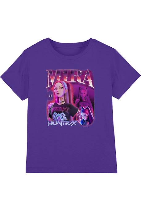 T-shirt fille enfant Mira Huntr/x, KPop Demon Hunters Bleu marine+Noir+Violet 12 - vertbaudet enfant 