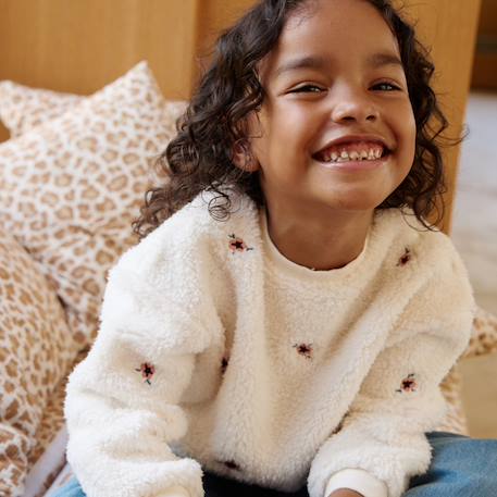 Sweat-shirt bébé en sherpa cléo Vanille 5 - vertbaudet enfant 