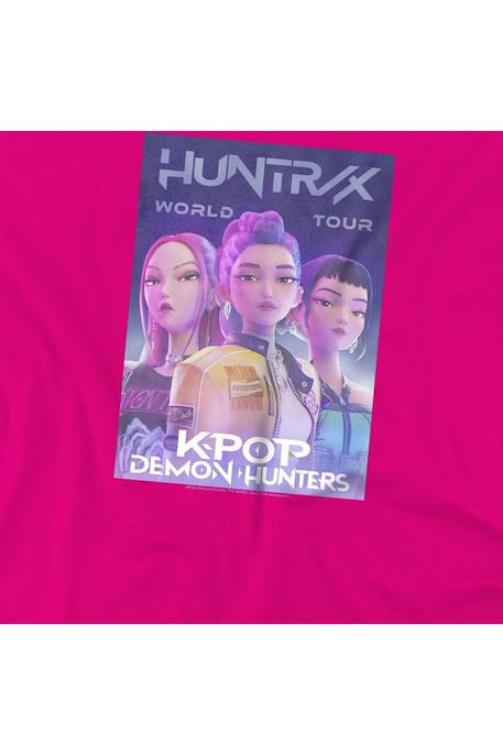 T-shirt fille enfant Huntr/x World Tour, KPop Demon Hunters Blanc+Fuchsia+Violet 9 - vertbaudet enfant 