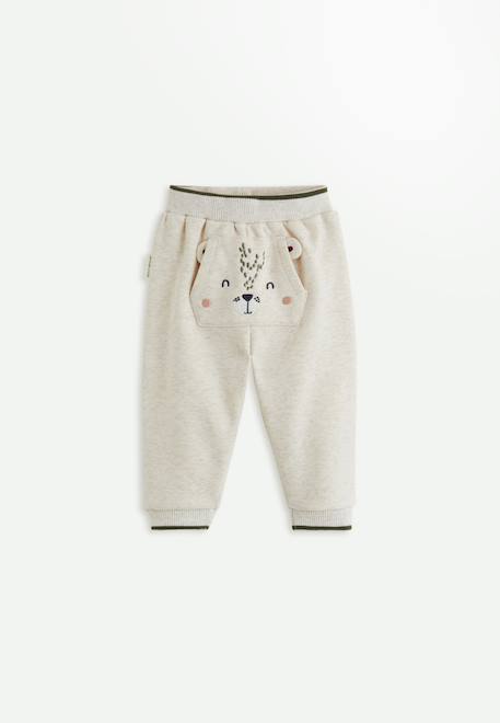 Pantalon bébé en molleton pistache Beige 1 - vertbaudet enfant 
