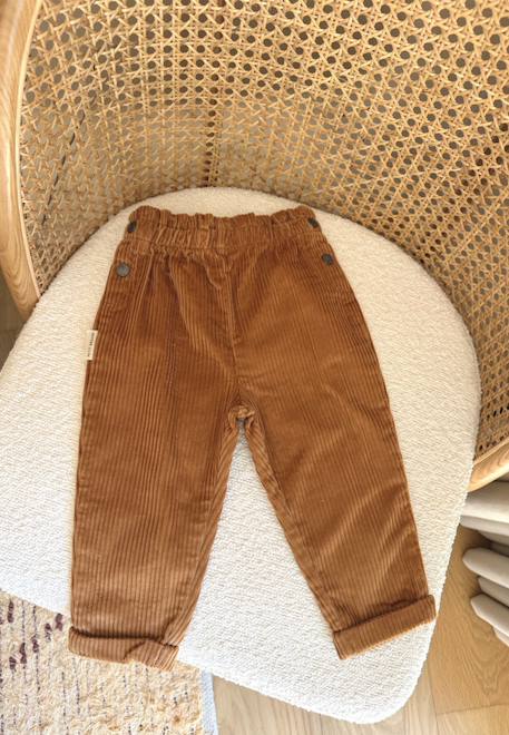 Pantalon bébé en velours côtelé cléo Camel 1 - vertbaudet enfant 