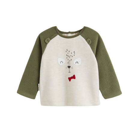 Pyjama bébé 2 pièces en polaire avec pieds retroussables pistache Kaki 3 - vertbaudet enfant 