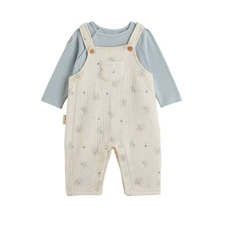 Ensemble salopette bébé en coton matelassé et t-shirt voix lactée Bleu 2 - vertbaudet enfant 