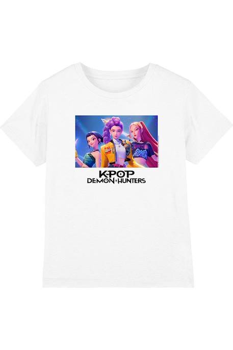 T-shirt fille enfant Huntr/x, KPop Demon Hunters Blanc+Fuchsia+Gris chiné+Rose clair 1 - vertbaudet enfant 