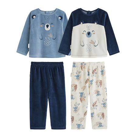 Lot de 2 pyjamas enfant 2 pièces en velours mathéo Bleu 2 - vertbaudet enfant 