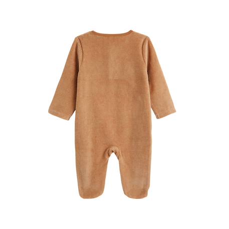 Pyjama bébé en velours côtelé ouverture pont caramel Marron 3 - vertbaudet enfant 