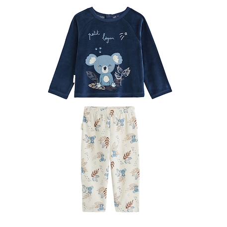 Pyjama enfant 2 pièces en velours mathéo Bleu 2 - vertbaudet enfant 