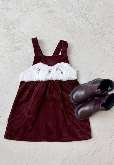 Robe bébé en velours côtelé aimée Bordeaux 1 - vertbaudet enfant 