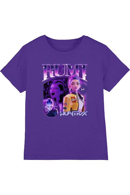 T-shirt fille enfant Rumi Huntr/x, KPop Demon Hunters Bleu marine+Noir+Violet 13 - vertbaudet enfant 