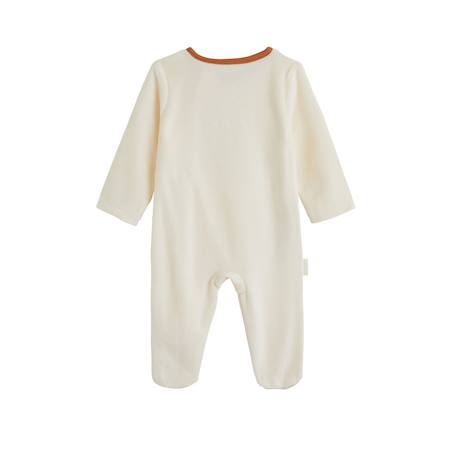 Pyjama bébé en velours ouverture zippée caramel Ecru 3 - vertbaudet enfant 