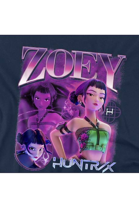 T-shirt fille enfant Zoey Huntr/x, KPop Demon Hunters Bleu marine+Noir+Violet 3 - vertbaudet enfant 