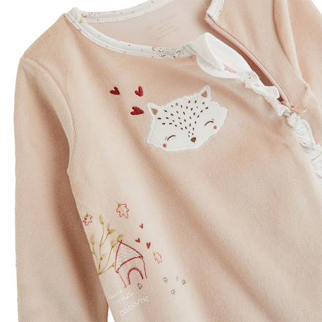 Pyjama bébé en velours ouverture zippée doucette Rose 4 - vertbaudet enfant 