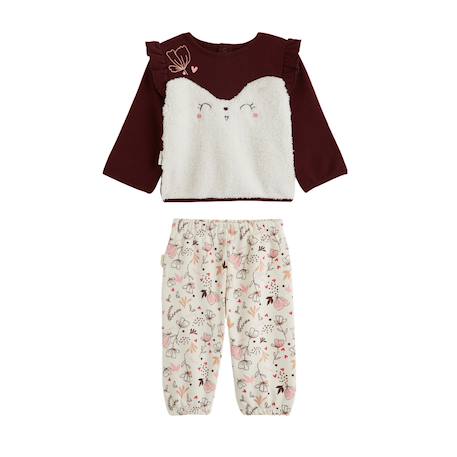 Ensemble bébé sweat et pantalon en molleton aimée Bordeaux 2 - vertbaudet enfant 