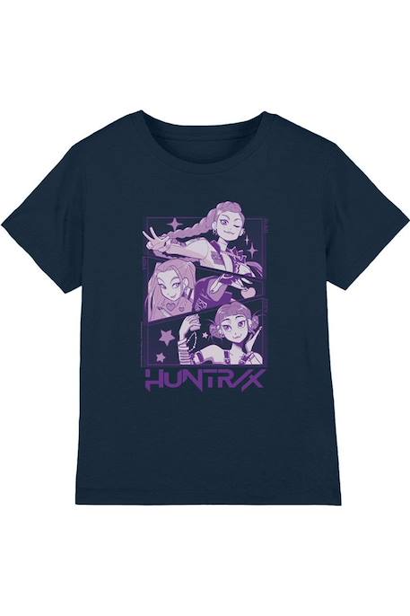 T-shirt fille enfant Huntr/x, KPop Demon Hunters Blanc+Bleu marine+Noir 7 - vertbaudet enfant 