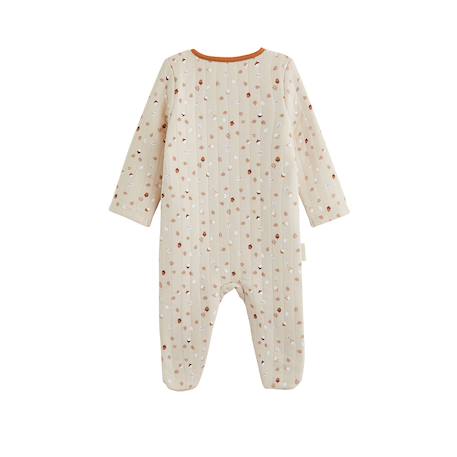 Pyjama bébé matelassé ouverture pont caramel Ecru 3 - vertbaudet enfant 