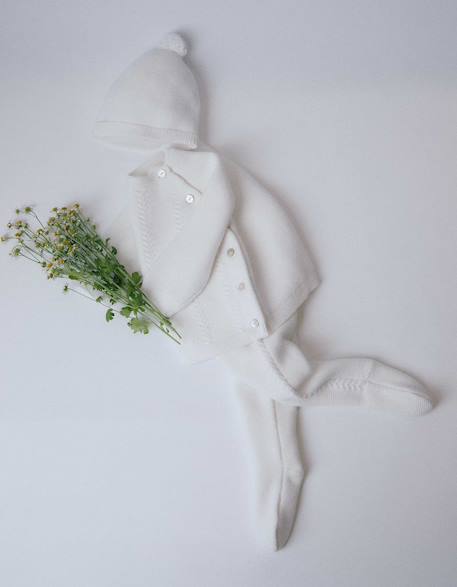 Ensemble 3 pièces en maille de coton Blanc 1 - vertbaudet enfant 