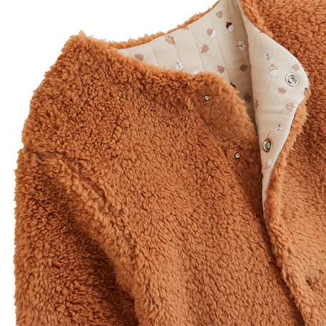 Veste réversible bébé en sherpa caramel Marron 4 - vertbaudet enfant 