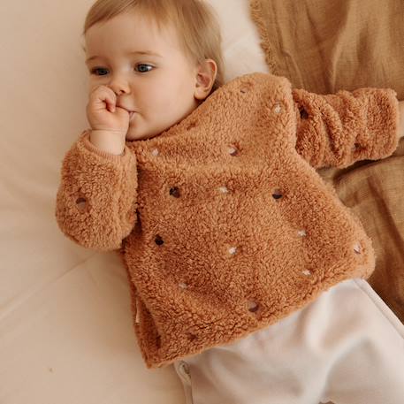 Sweat-shirt bébé en sherpa caramel Marron 5 - vertbaudet enfant 