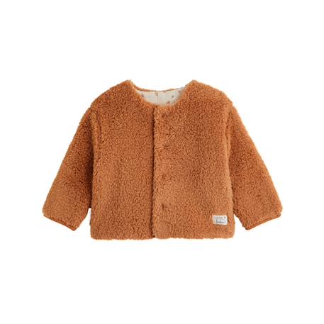 Veste réversible bébé en sherpa caramel Marron 2 - vertbaudet enfant 