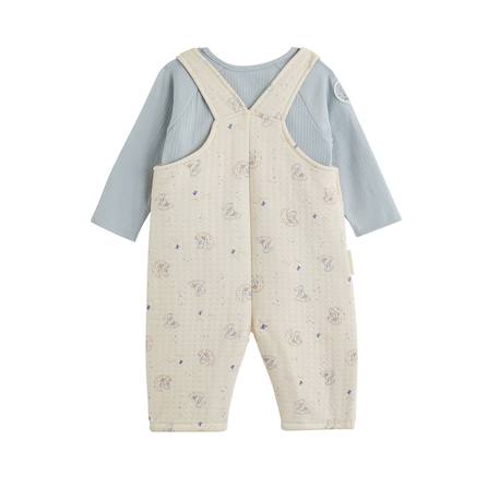 Ensemble salopette bébé en coton matelassé et t-shirt voix lactée Bleu 3 - vertbaudet enfant 