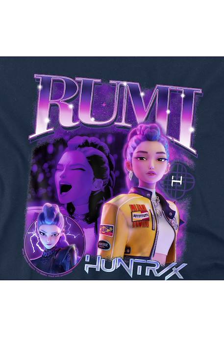 T-shirt fille enfant Rumi Huntr/x, KPop Demon Hunters Bleu marine+Noir+Violet 3 - vertbaudet enfant 
