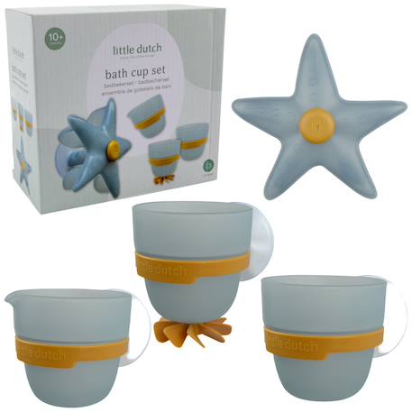 Gobelets de bain etoile de mer Bleu+Rose 1 - vertbaudet enfant 
