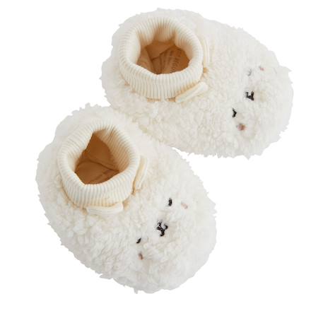 Chaussons bébé en sherpa caramel Ecru 3 - vertbaudet enfant 