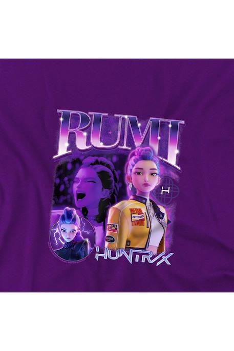 T-shirt fille enfant Rumi Huntr/x, KPop Demon Hunters Bleu marine+Noir+Violet 15 - vertbaudet enfant 