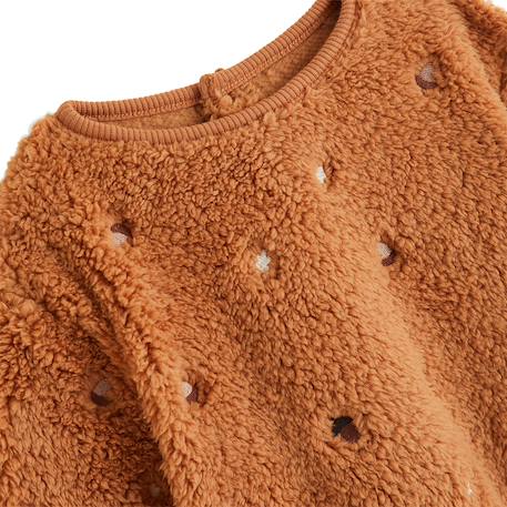 Sweat-shirt bébé en sherpa caramel Marron 4 - vertbaudet enfant 