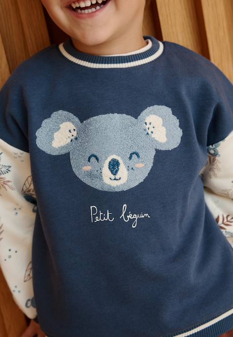 Sweat-shirt bébé en molleton mathéo Bleu 1 - vertbaudet enfant 