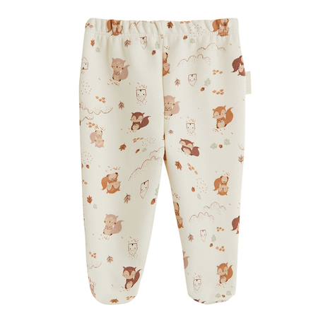 Ensemble bébé gilet croisé et pantalon avec pieds en molleton caramel Ecru 6 - vertbaudet enfant 