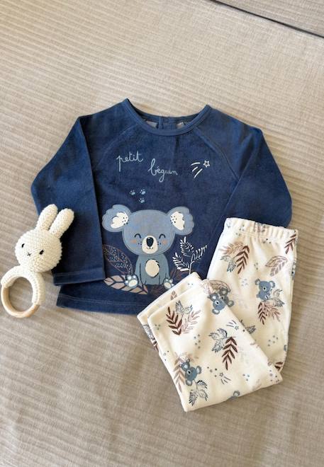 Pyjama enfant 2 pièces en velours mathéo Bleu 1 - vertbaudet enfant 