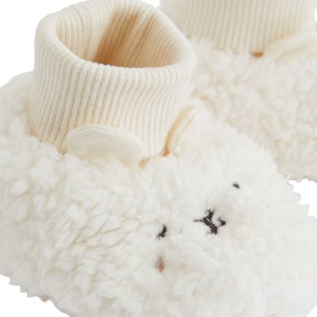 Chaussons bébé en sherpa caramel Ecru 4 - vertbaudet enfant 