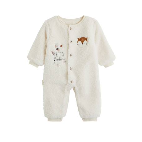 Surpyjama bébé en sherpa caramel Ecru 2 - vertbaudet enfant 