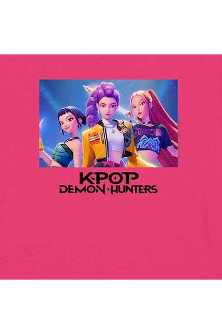 T-shirt fille enfant Huntr/x, KPop Demon Hunters Blanc+Fuchsia+Gris chiné+Rose clair 10 - vertbaudet enfant 